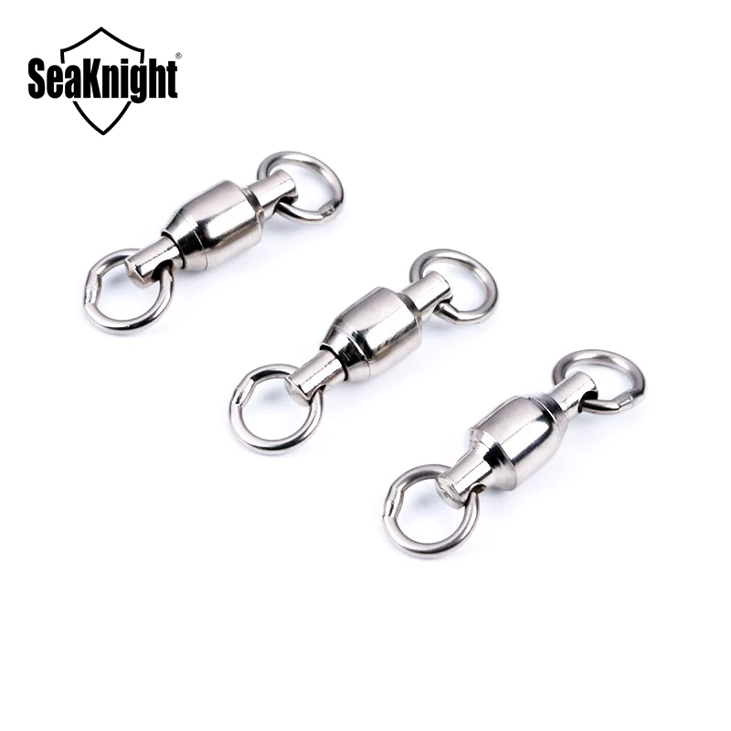 2024 SeaKnight Stainless Steel Fishing Connector 10pc/1bag Metal Swivels Powerful 230KG Connecting Ring Sea Fishing Swivels Snap