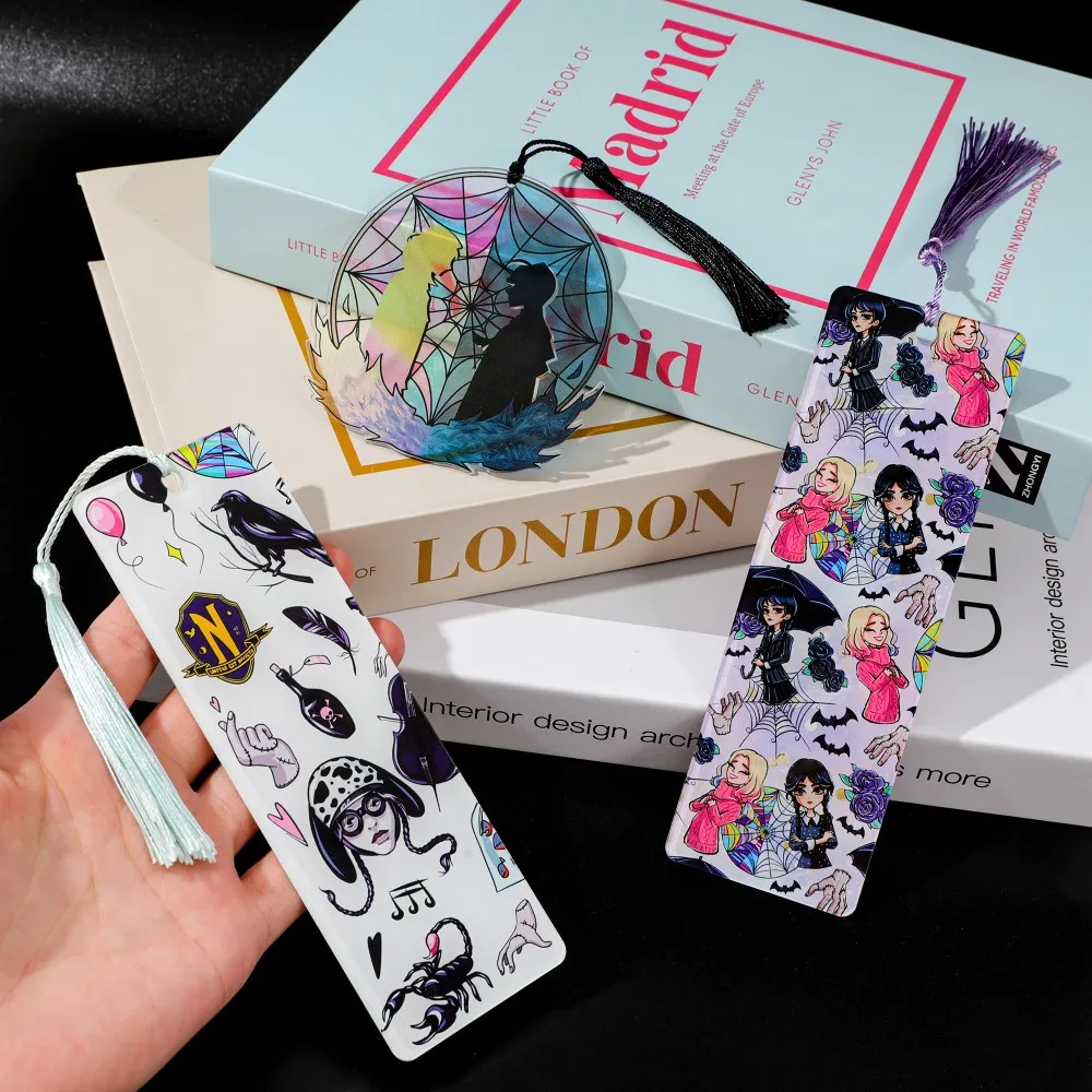 Black Wednesday Acrylic Bookmark Horror, Thriller, Suspense Reader Accessories Student School Supplies Teacher Office Stationery