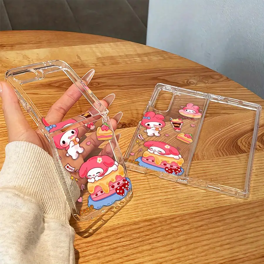 Case for Samsung Galaxy Z Fold 8 Ultra ZFold8Ultra Z Flip 6 5 4 3 Z Fold 7 6 5 4 3 Transparent Soft Phone Cover Sanrio My Melody
