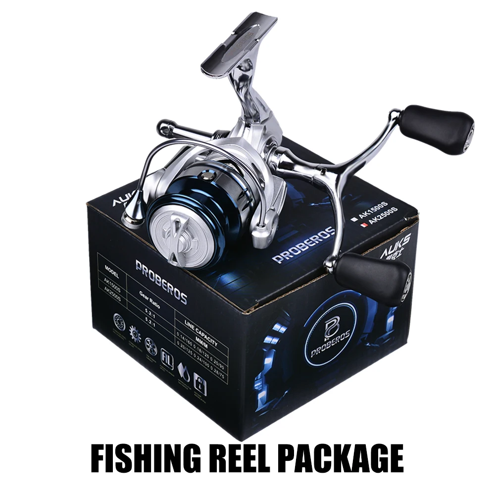 PROBEROS 1pc spinning wheel fishing wheel double rocker metal tripod speed ratio 5.2:1 suitable for all waters with balance bar