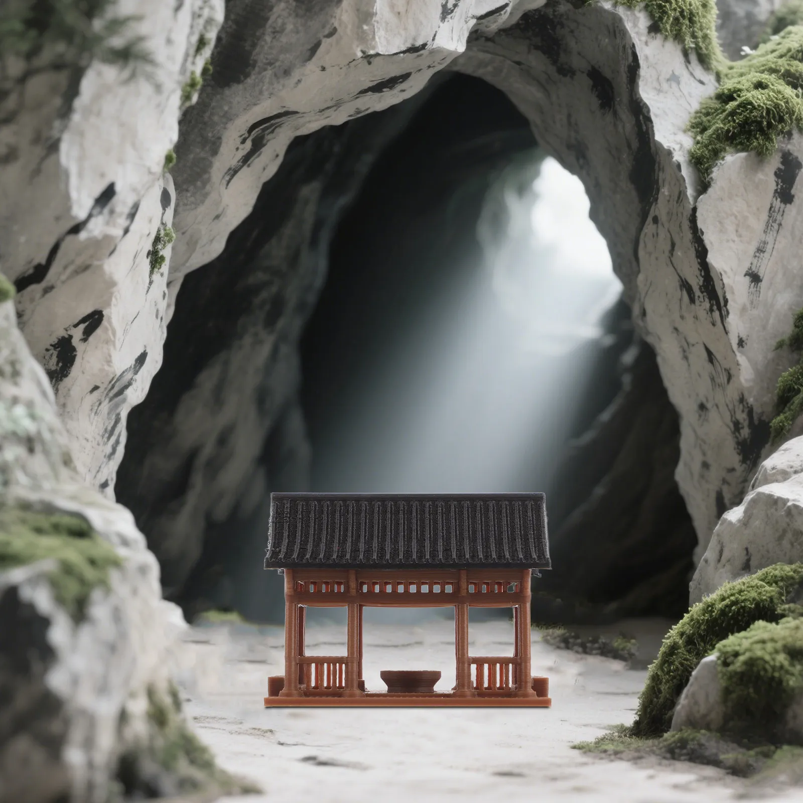 Asian Architecture Miniature Pavilion Plastic Compact Design Micro Landscape Ornament Bonsai Decor Japanese Style Terrarium