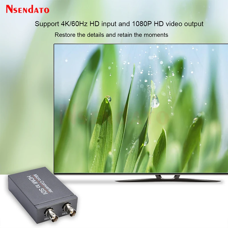 4K HDMI do SDI z zasilaczem Mini 3G HD SD-SDI wideo Micro Converter adapter z obsługą Audio automatyczne wykrywanie formatu dla kamery