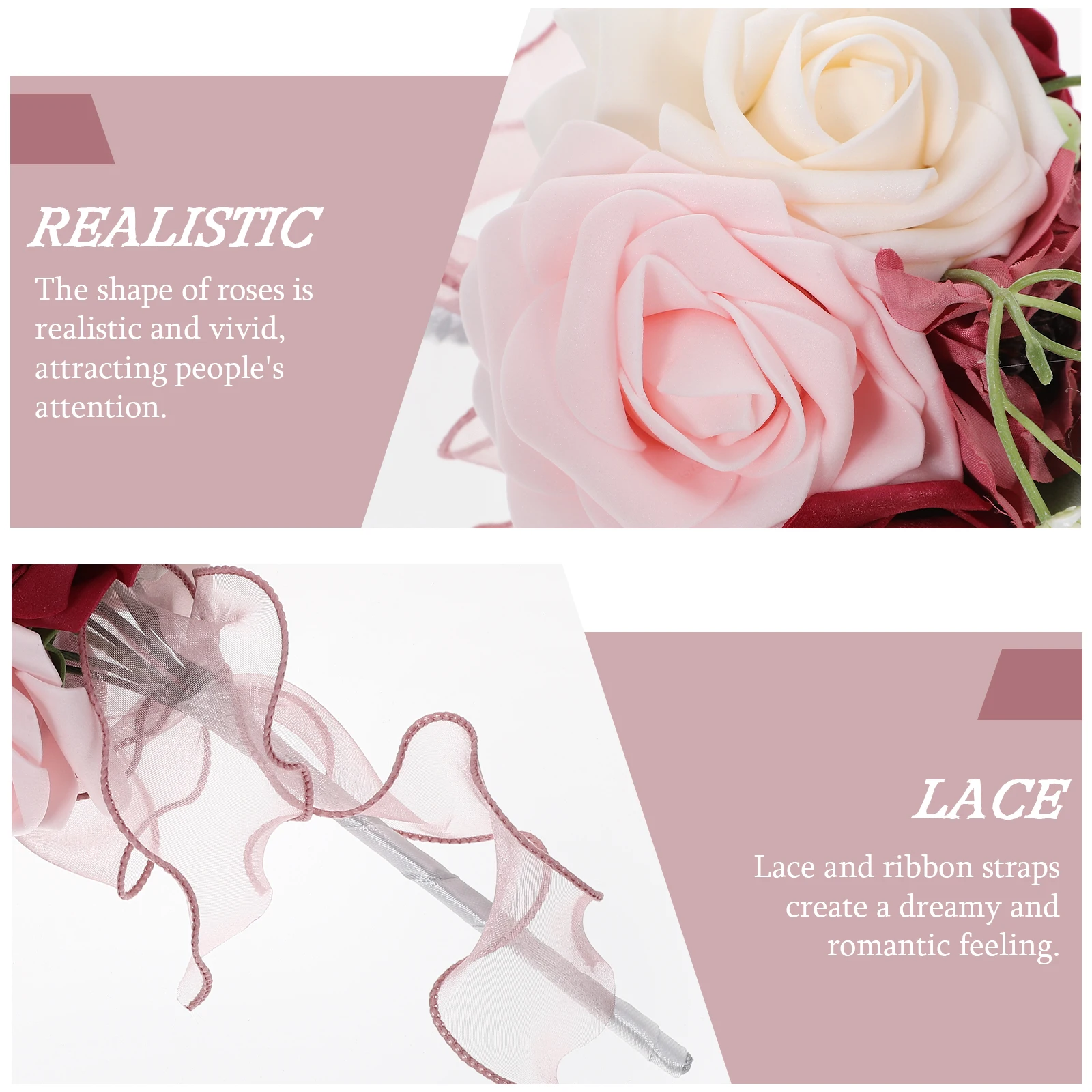 

Artificial Rose Faux Flower Decorative Ornament For Home Office Living Room Bedroom Kitchen Table Bouquet Quinceanera