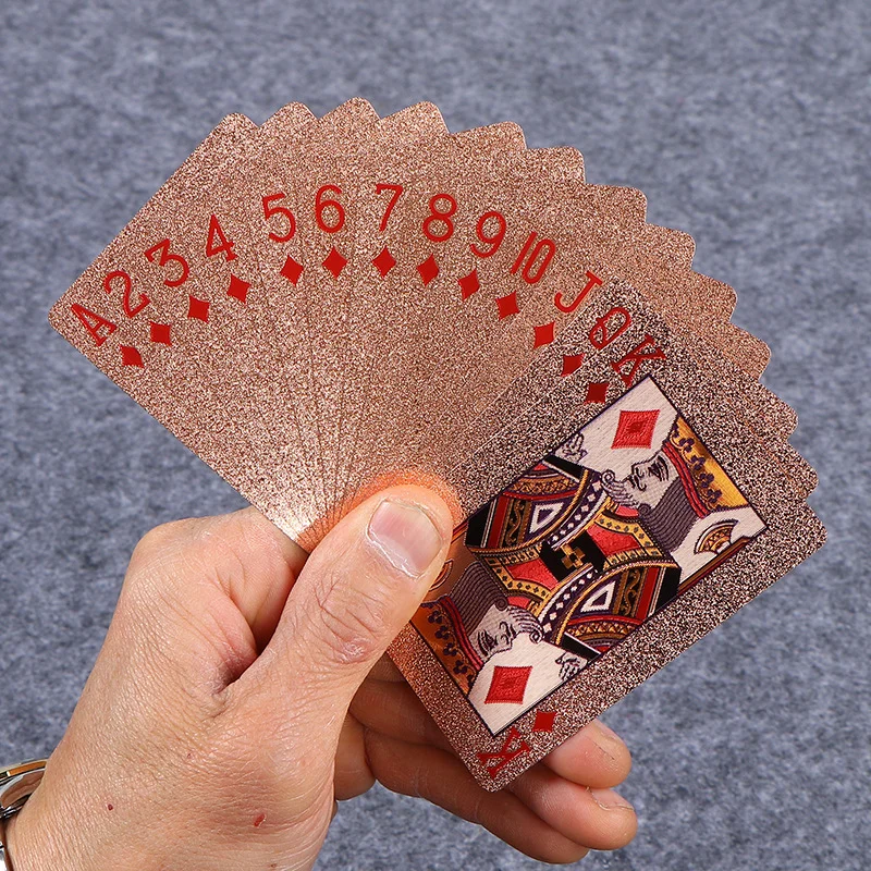 

Rose gold rose/gold Color Playing Card Game Card Group Waterproof Poker Suit Magic Dmagic Package Board Game Gift Collection ﻿