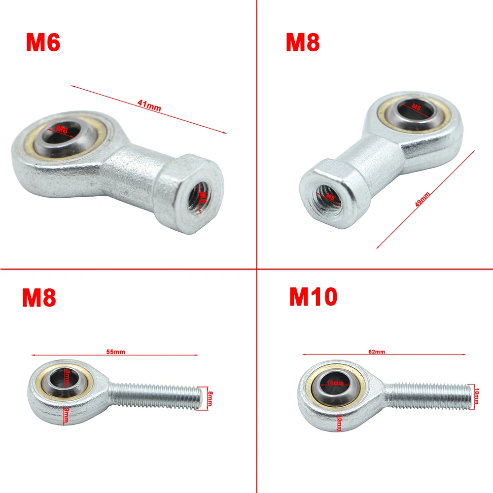 1 Pair 6/8/10mm Left&Right Hand Thread Steering Tie Rod Ends kit Ball Joint Fit For 49cc 50cc Mini ATV Go Kart Buggy Quad Parts