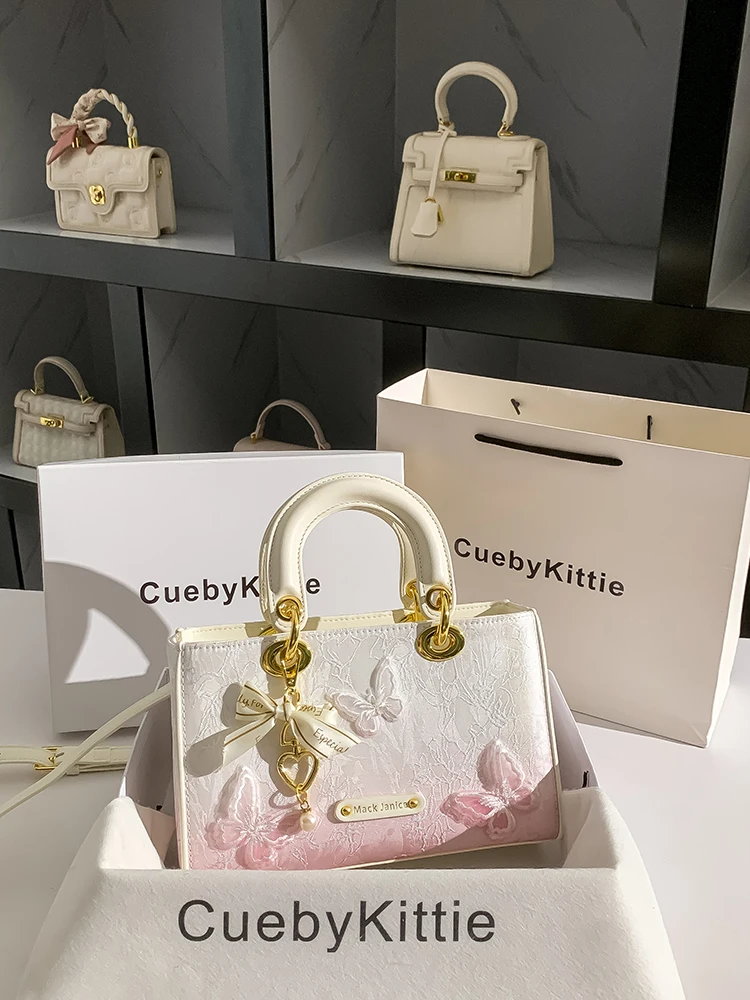 

Женская сумка Cueby Kittie с вышивкой на одно плечо, маленькая квадратная сумка через плечо, повседневная сумка с цветочным узором для поездок на работу