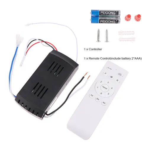 1set Universal Ceiling Fan Remote Control Kit Replacement 6-Speed Remote Receiver Controller For Home Ceiling Fan Light