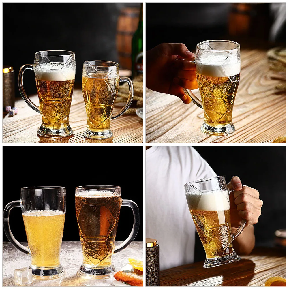 

Beer Mugs Juice Cup Clear Glass for Men Large Huge with Handle Drinking