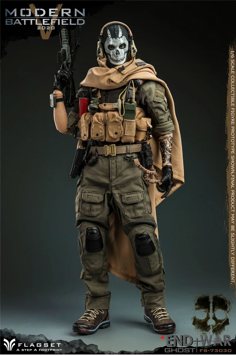 Flagset 73030 1/6 Doomsday End War Death Team Geist Schlachtfeld Militär großen Umhang mit Hut voller Satz 12 ''Action figur für Fans