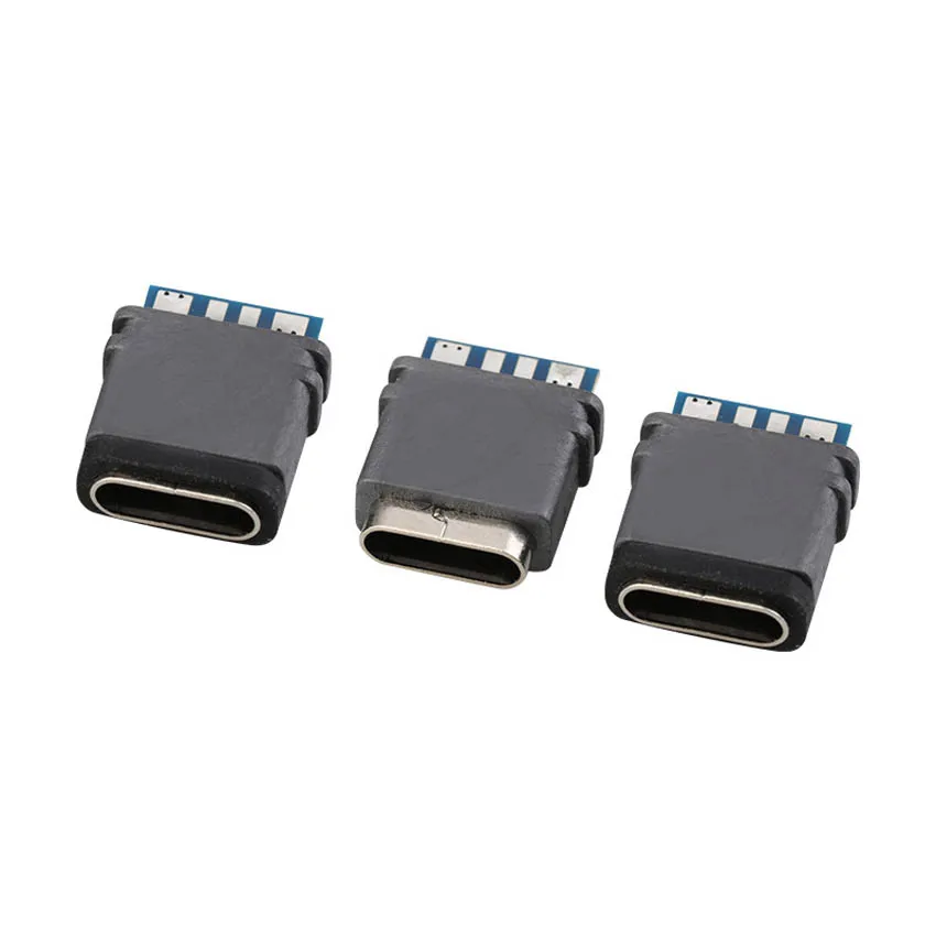 5PCS USB 3.1 Waterproof Type-C Connector16PIN 5A Female Socket Double 5.1K Resistor Support Charging And Discharging