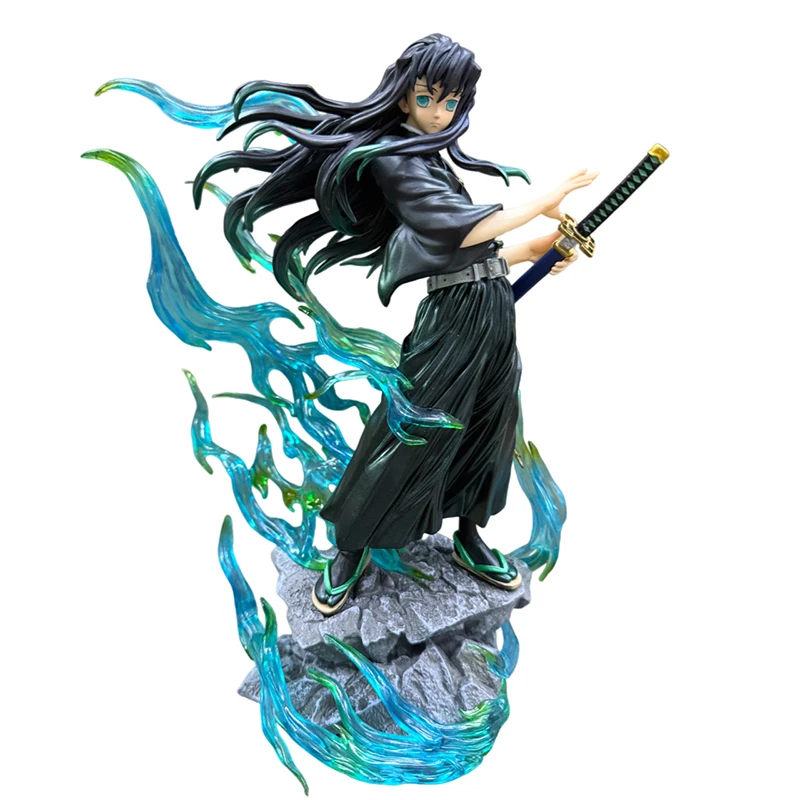 Figuras de acción de 33CM de dibujos animados de Anime Demonio Slayer Kny Tokitou Muichirou, estatua de Anime de Pvc, juguete, adornos decorativos de escritorio, regalos para niños