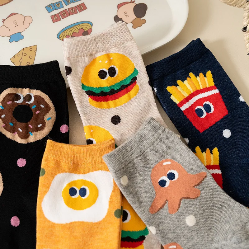 Female Spring and Autumn Mid-tube Socks Cute Personality Creative Korean Network Red Four Seasons Female Socks