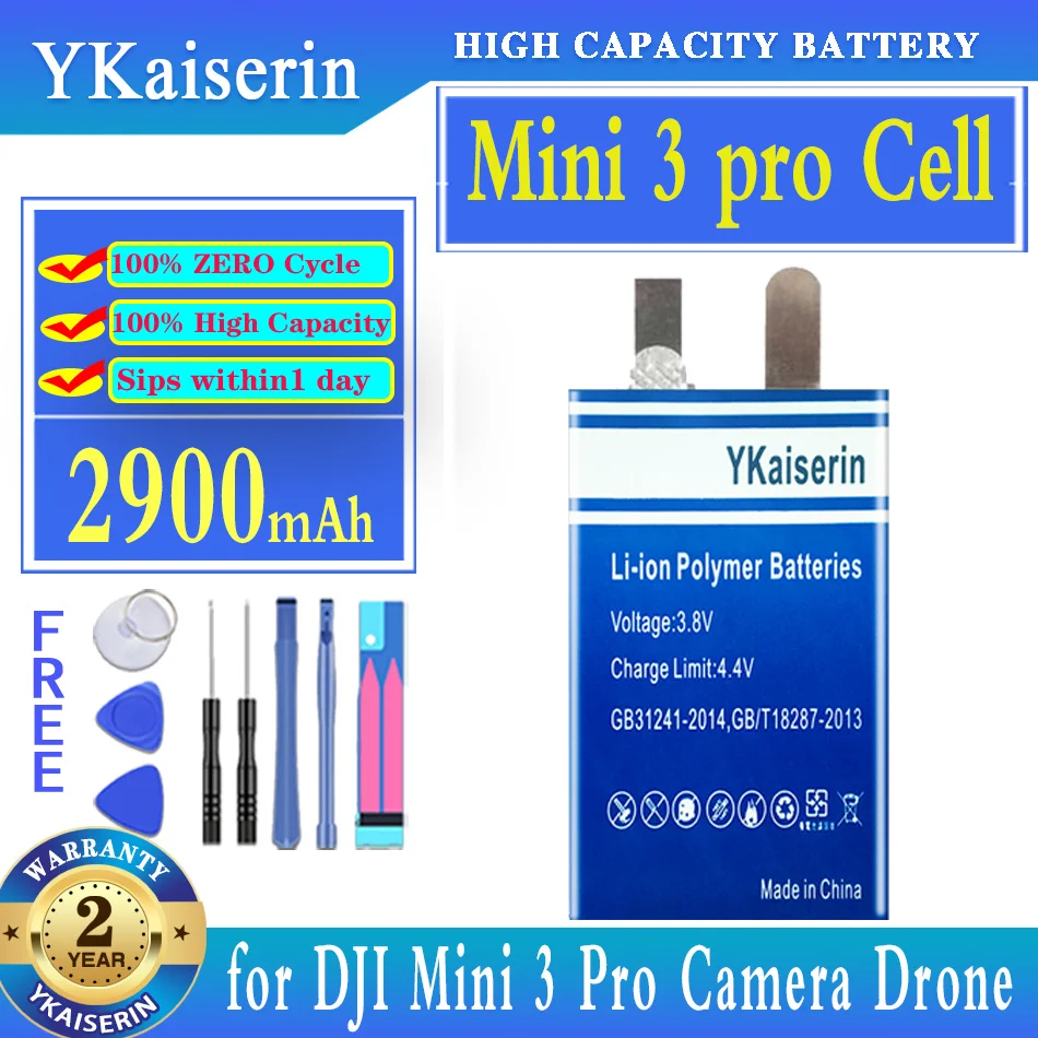 YKaiserin 2900mAh Replacement Battery 723861 for DJI Mini 3 Pro mini3 pro Cell Camera Drone Need to weld by oneself