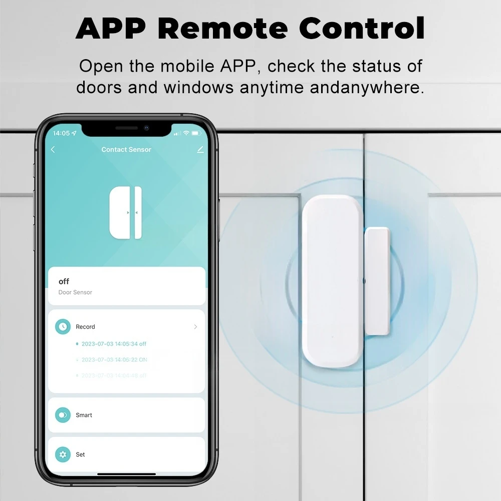 Tuya WiFi/Zigbee Smart Door And Window Sensor Magnetic Security Alarm Smartlife APP Remote Monitor Works With Alexa Google Home