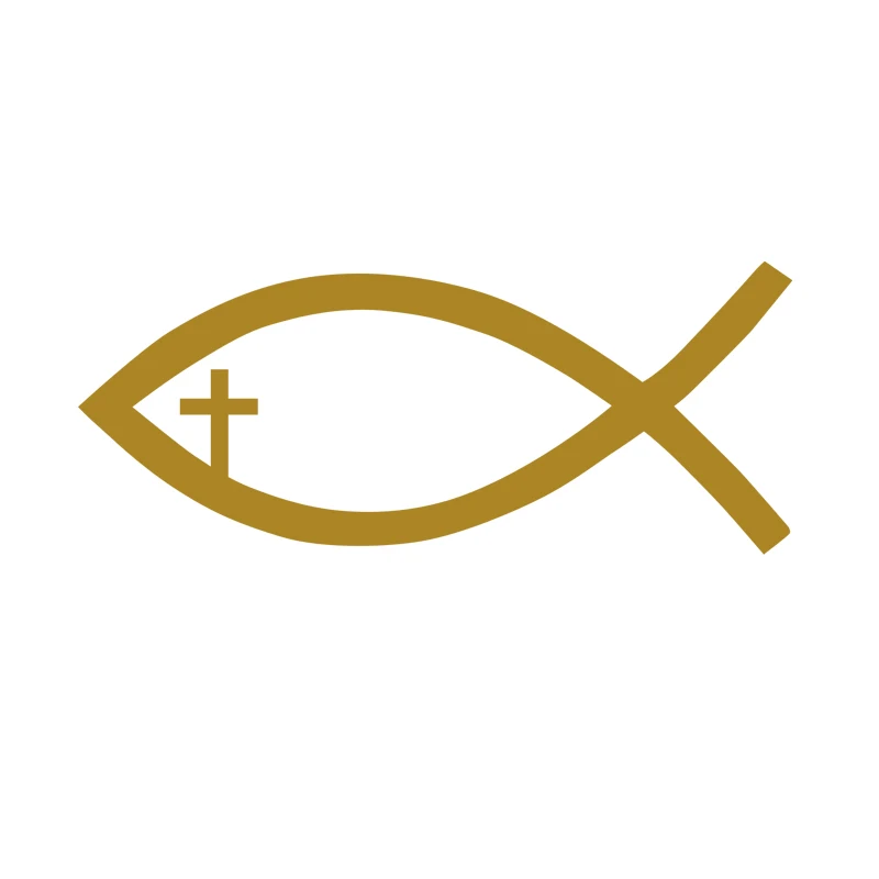 JESUS FISH Vinyl Decal Sticker Car Window Wall Bumper God Religious Symbol Cross Laptop Decal Sticker