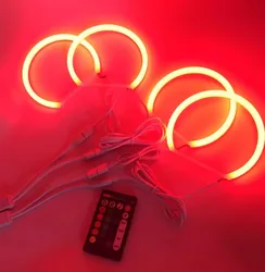 RGB 4X131MM LED  Cotton light LED Angel eyes kit halo ring DRL for BMW E36 E38 E39 E46 2D Coupe HID Headlight