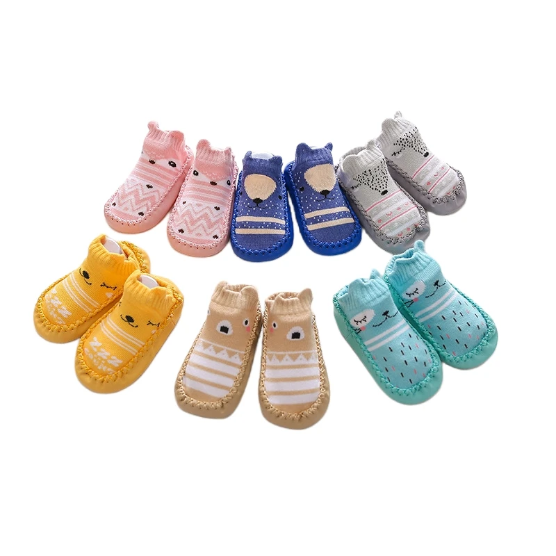 New Baby Cartoon Non-slip Soft-soled Shoe Socks First Walker Prewalker Slipper Socks Boots Crib Shoes for Newborn Infant Toddler