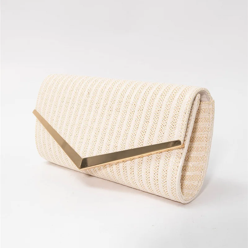 Vintage Woven Evening Envelope Bag Work Slanting Bag PU Daily Temperament Girls Clutch Bags XA13HH