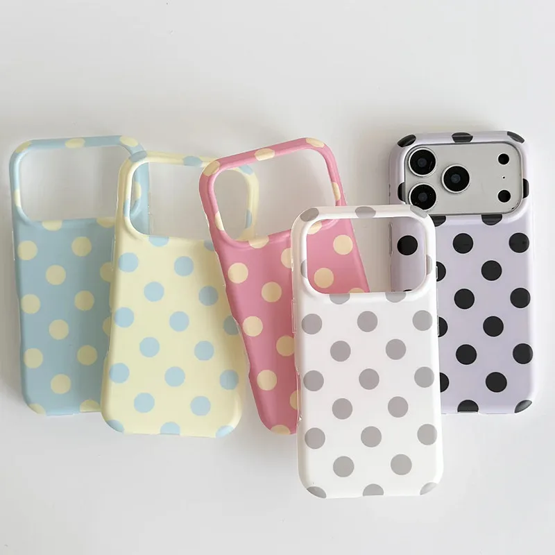 Modische, bunte, runde Punkte, mattes IMD-TPU-Design, Schutzhülle für iPhone 15, 16, 17, 18 Pro Max. – Detail 10