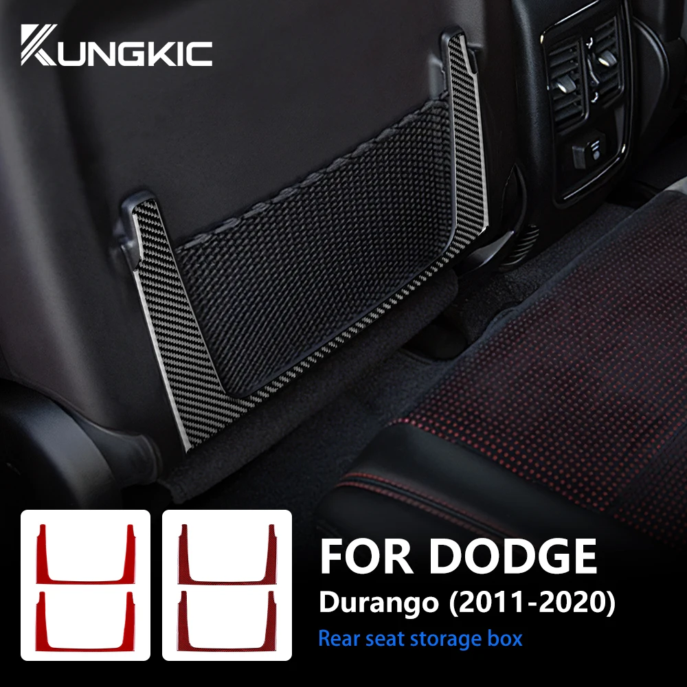 

For Dodge Durango 2011-2020 Real Carbon Fiber Sticker Car Rear Seat Storage Box Cover Car Styling Trim Interior Accessories