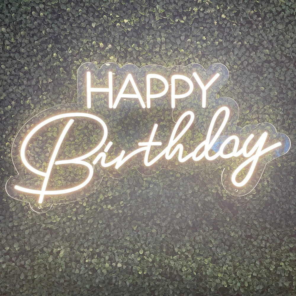 Happy Birthday Neon Sign Custom Neon Sign Birthday Party Celebration Wall Decor Led Neon Light Home Decor Personalized Gifts