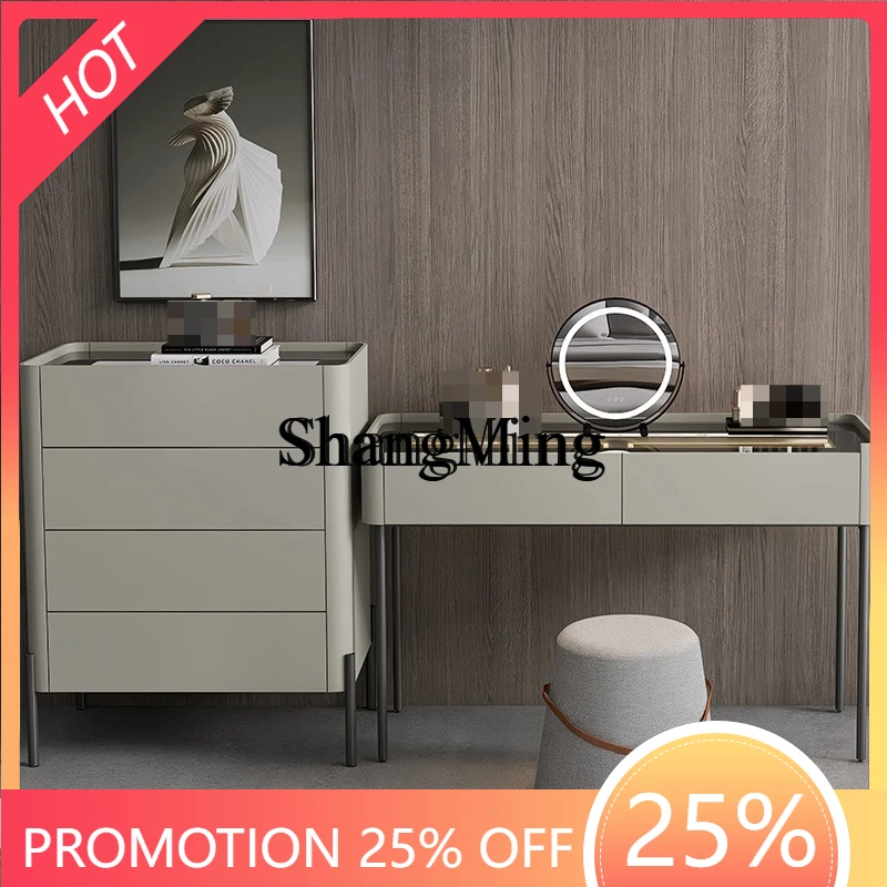 SM home dresser modern bedroom mirror jewelry box combination lock drawer chest dressing table