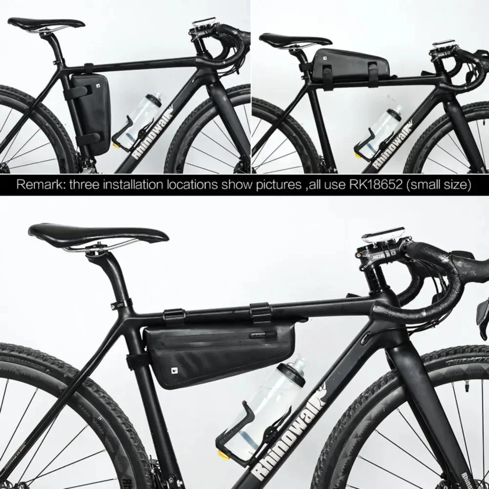 Rhinowalk Bike Triangle Frame Bag Full Waterproof Front Tube Cycling Bag 2.2L for Road MTB Foldable Bike Storage Tool Panniers