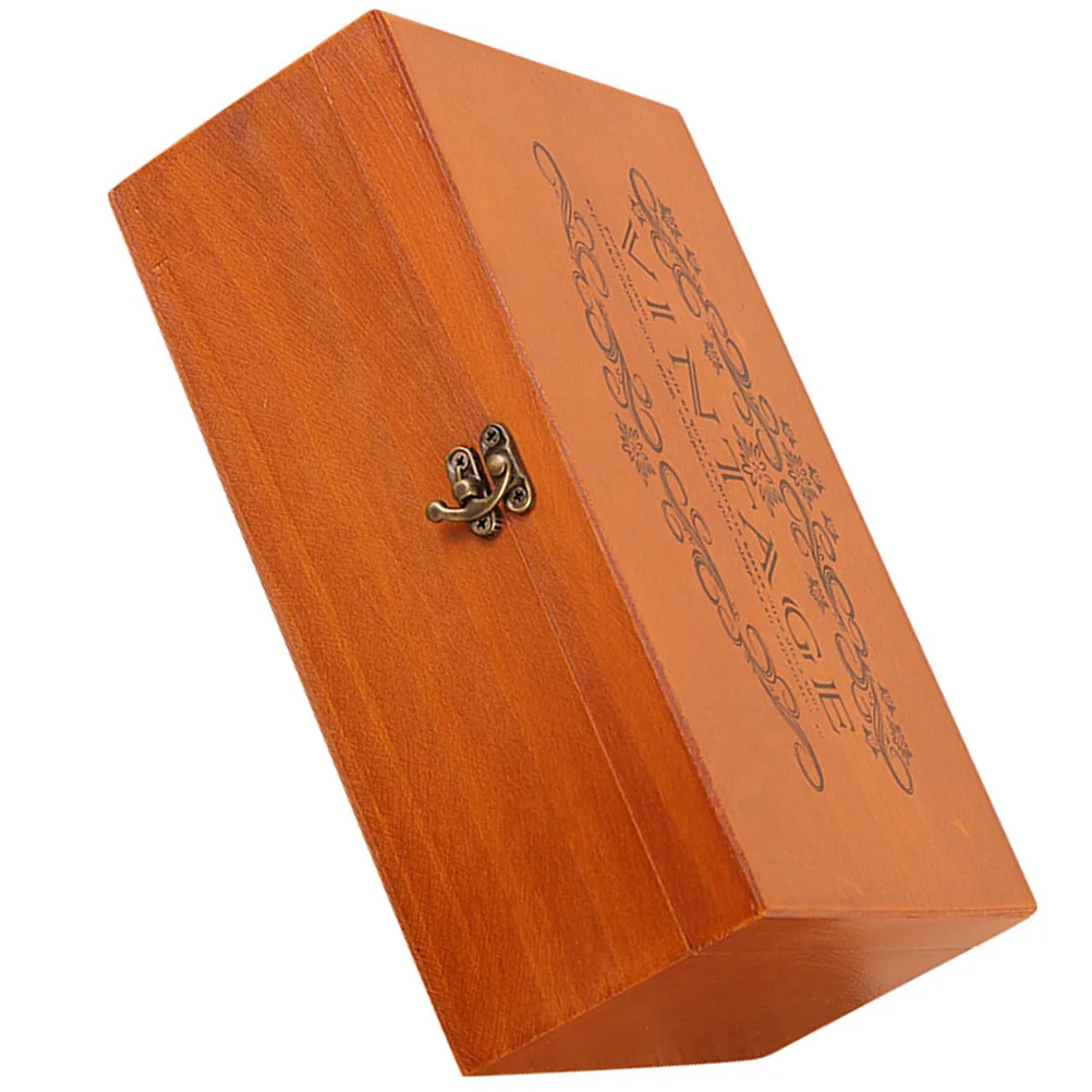 

1pc Wooden Trinket Box Large Capacity Retro Jewelry Storage Case For Earrings Rings Watches Vintage Wood Organizer With Lid