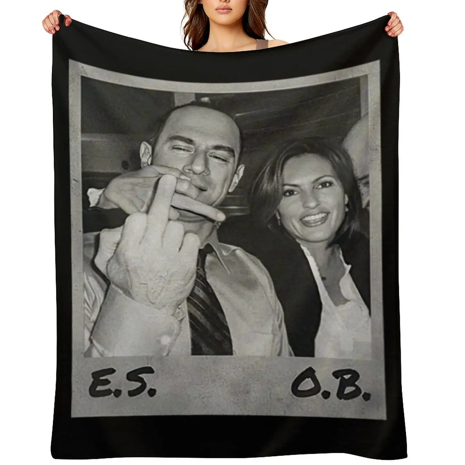 

Elliot Stabler And Olivia Benson Throw Blanket Sofa Quilt Hair for babies Picnic Blankets
