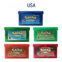 GBA video game cartridge,Pokemon series console card,Ruby FireRed Sapphire Emerald LeafGreen,US version for GBA NDS