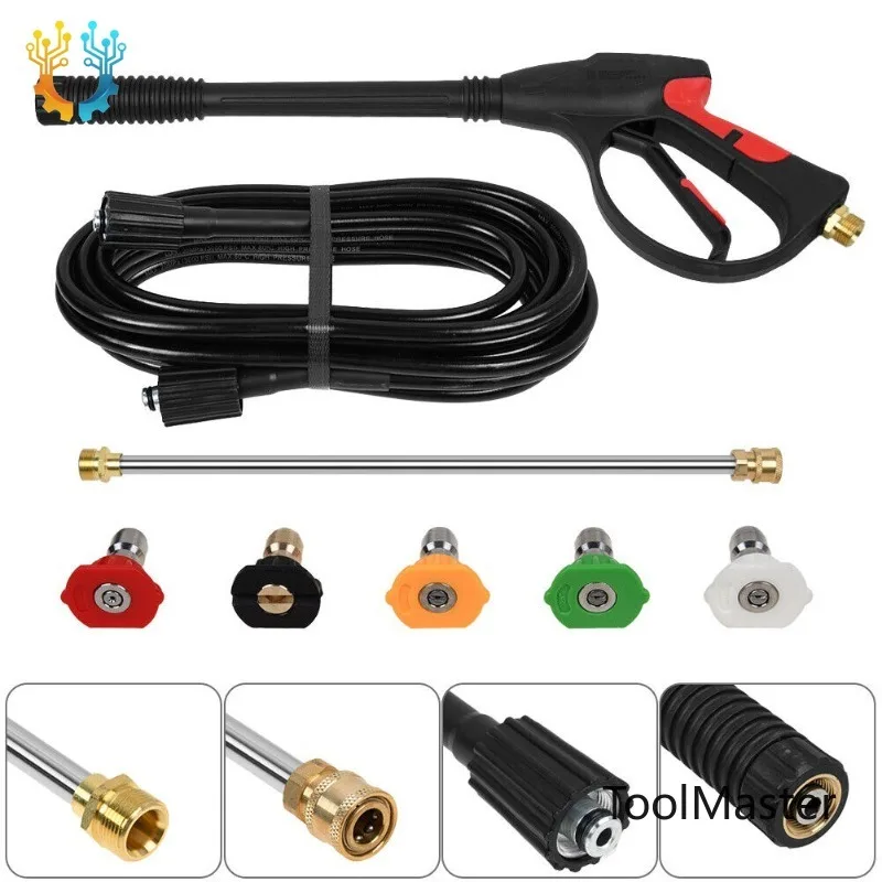 

【2026】4000PSI High Pressure Washer Spray Gun Washing Hose Kit For Car Garden Jet Lance M22-14