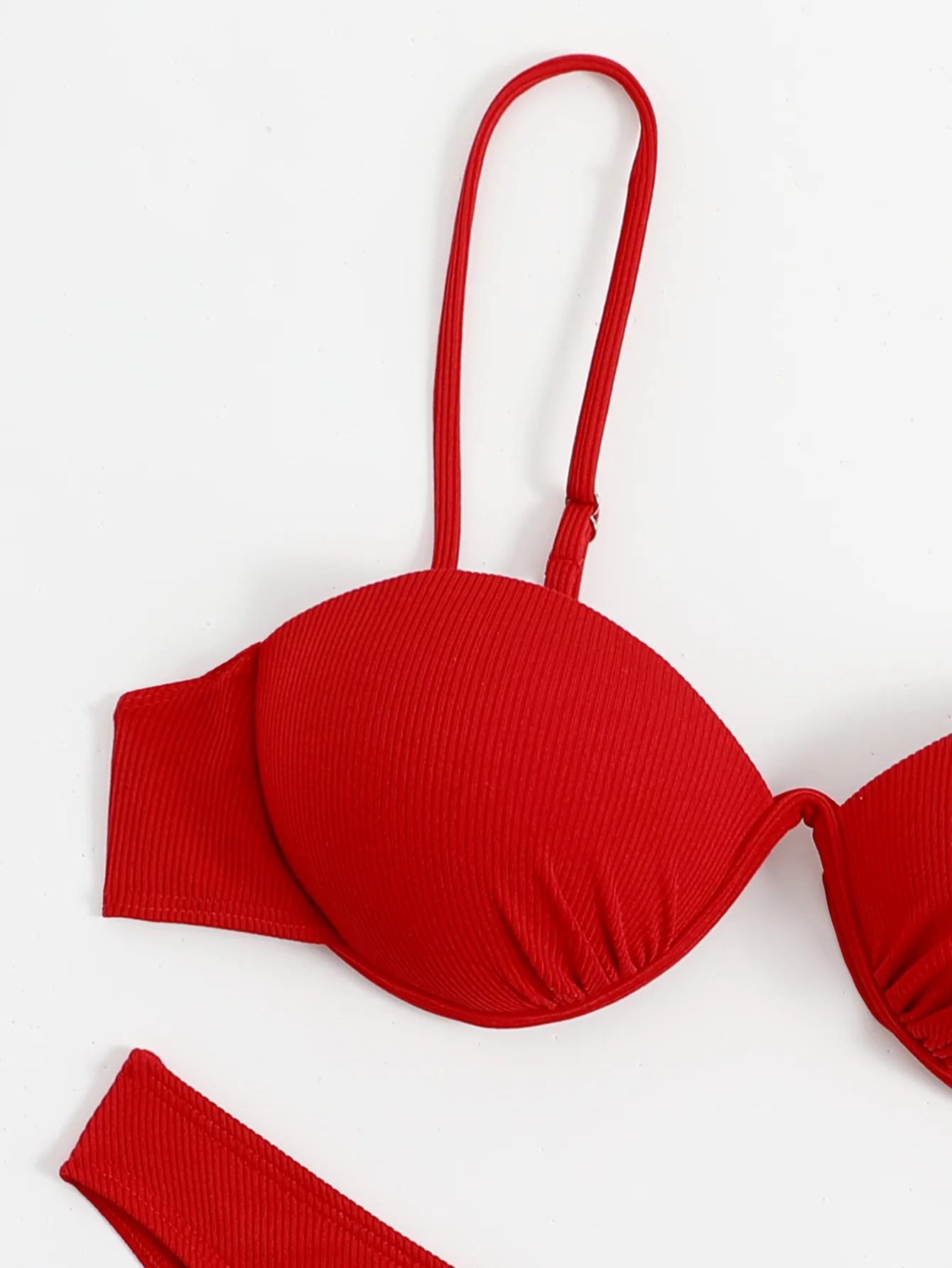 sexy solid red push up bikinis sets two pieces high waist thong swimsuits swimwear women biquini bathing suits