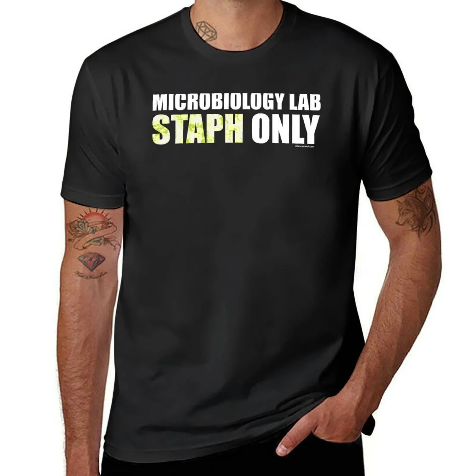 Microbiology Lab - Staph Only (White / Green) T-Shirt for a boy plus size tops funnys mens graphic t-shirts anime