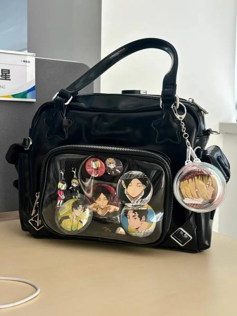 

Япония Lolita Ita bolsos mujer Прозрачная ручная сумка женская большая вместительная сумка женские сумки на плечо подмышками Y2k bolsas