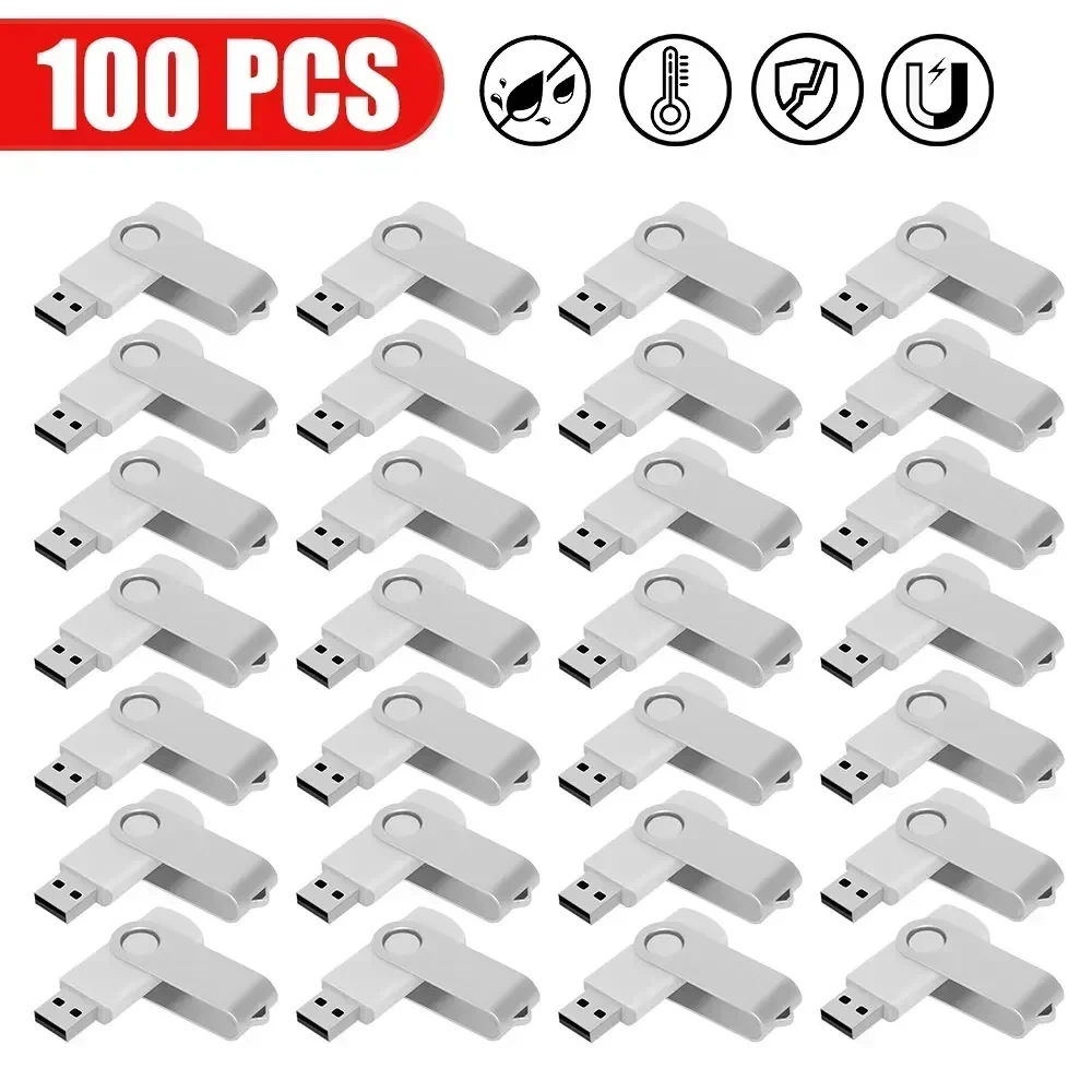 Free Custom 100PCS USB Flash Drive Pen Drive 256MB 512MB 1GB 2GB 4GB 8GB 16GB Pendrive Memory Stick 32GB 64GB USB Stick Gift