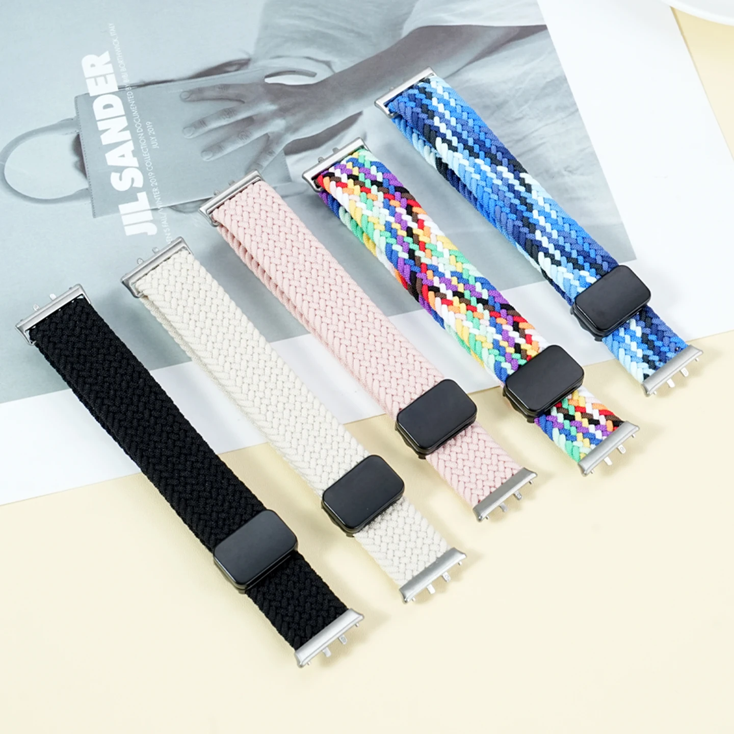 Para samsung galaxy fit3 relógio de náilon com fivela dobrável magnética pulseira esportiva inteligente verão na moda respirável corrente relógio