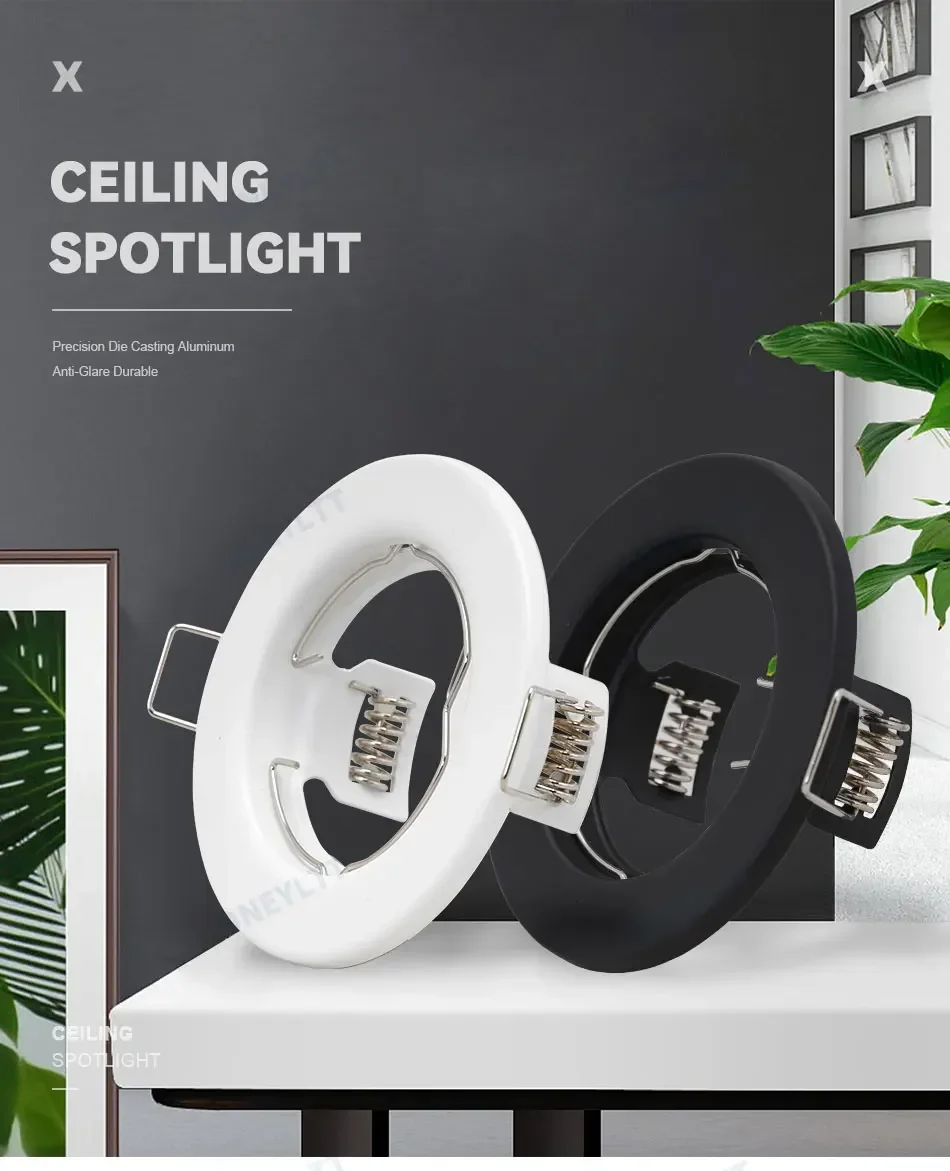 6pcs Recessed Downlight Frame LED Ceiling Fixtures Downlight GU10 MR16 Ceiling Spot Lights Fitting Fixture