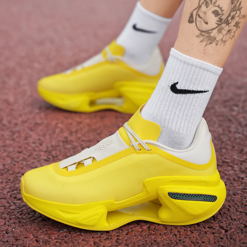 Yeni yastıklama bıçak koşu ayakkabıları erkekler için uygun ağır koşucular Lace Up spor kadın kaymaz açık atletik erkek spor ayakkabı