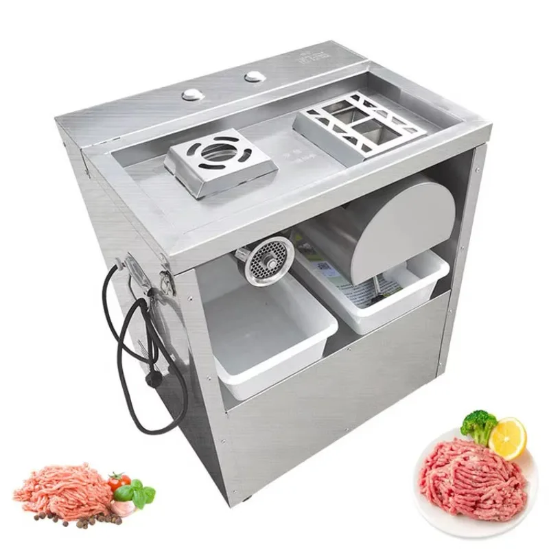 

Automatic commercial slicer Stainless steel meat grinder Sausage filling machine Professional meat cutting equipment with motor