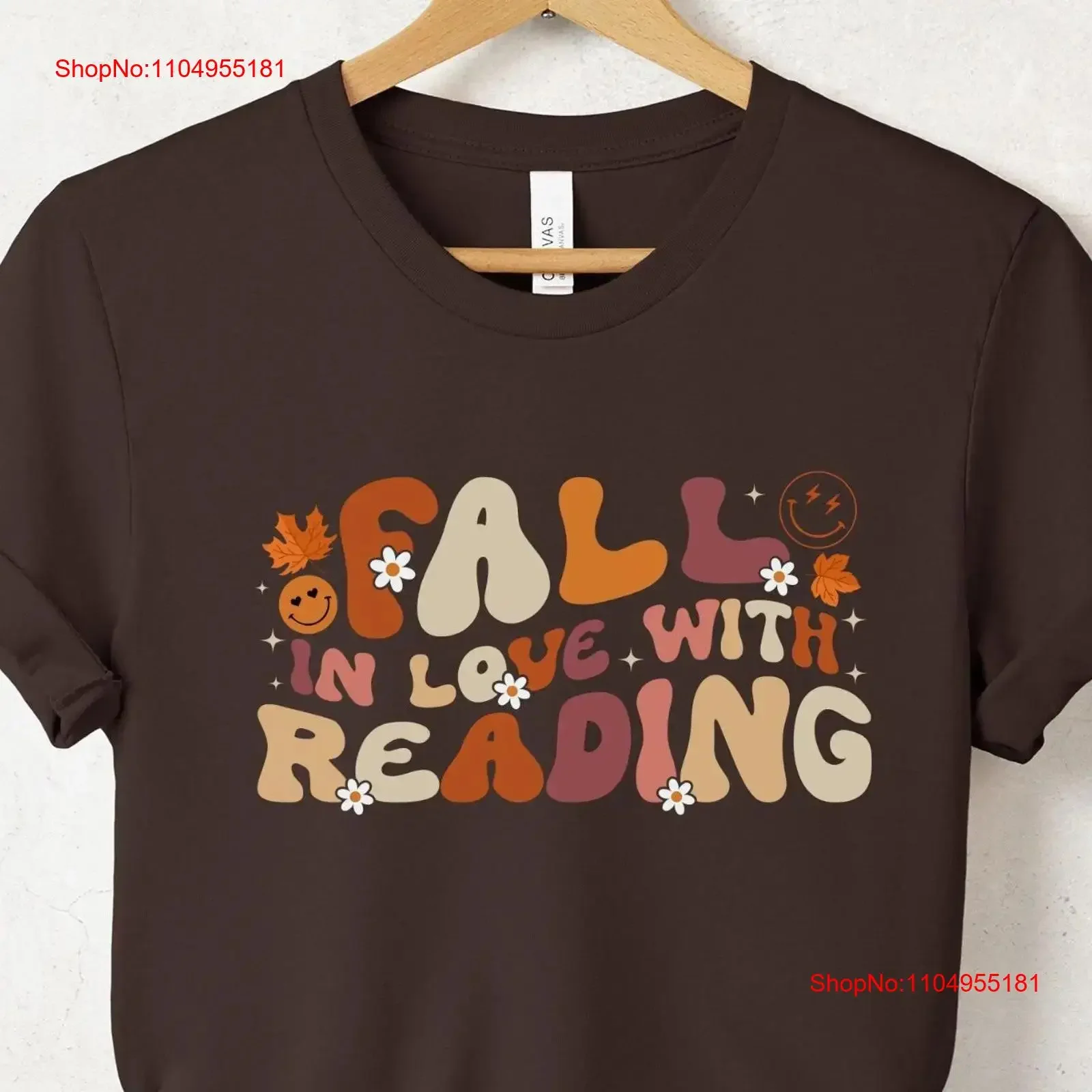 

Fall Reading T Shirt Autumn Librarian English Teacher Cute Boho Book Lover Bookish for Her vintage Washed graphic homme Casual