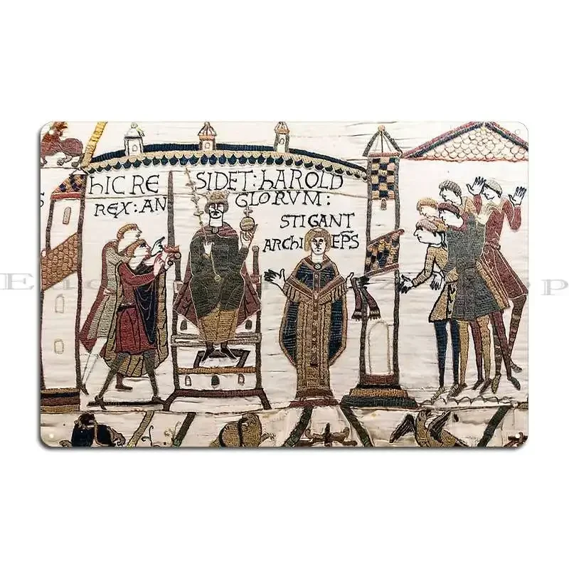 Bayeux Tapestry Harold Coronation Metal Plaque Poster Painting Printing Funny Club Bar Wall Pub Tin Sign Poster