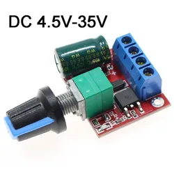 Mini 5A 90W PWM 12V DC Motor Speed Controller Module DC-DC 4.5V-35V Adjustable Speed Regulator Control Governor Switch 24V