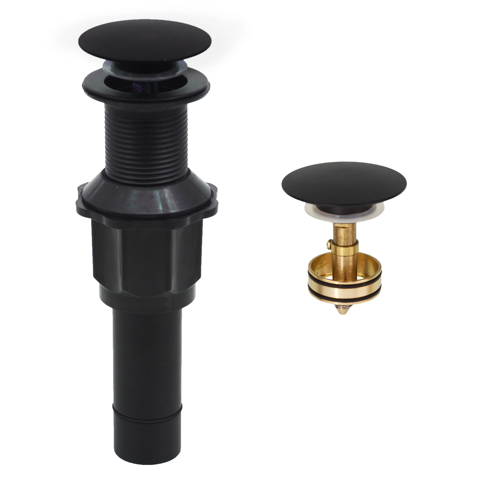 

Stainless Steel Bathroom Sink Drain Stopper Without Overflow Fit Lavatory Vanity Vessel Sink Pop Up Drain Assembly Brass Cover