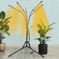 5-Heads Adjustable Growth Lamp Dimmable Plant Light Full Spectrum with Stand 360° LED Plant Grow Lighting Remote 4 8 12H Timer