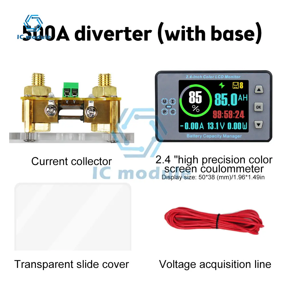 VA9810 Voltmeter Coulometer Battery Monitor with Measuring Volt Amp Power Capacity Timing for RV Boat 2.4-Inch Color LCD Monitor