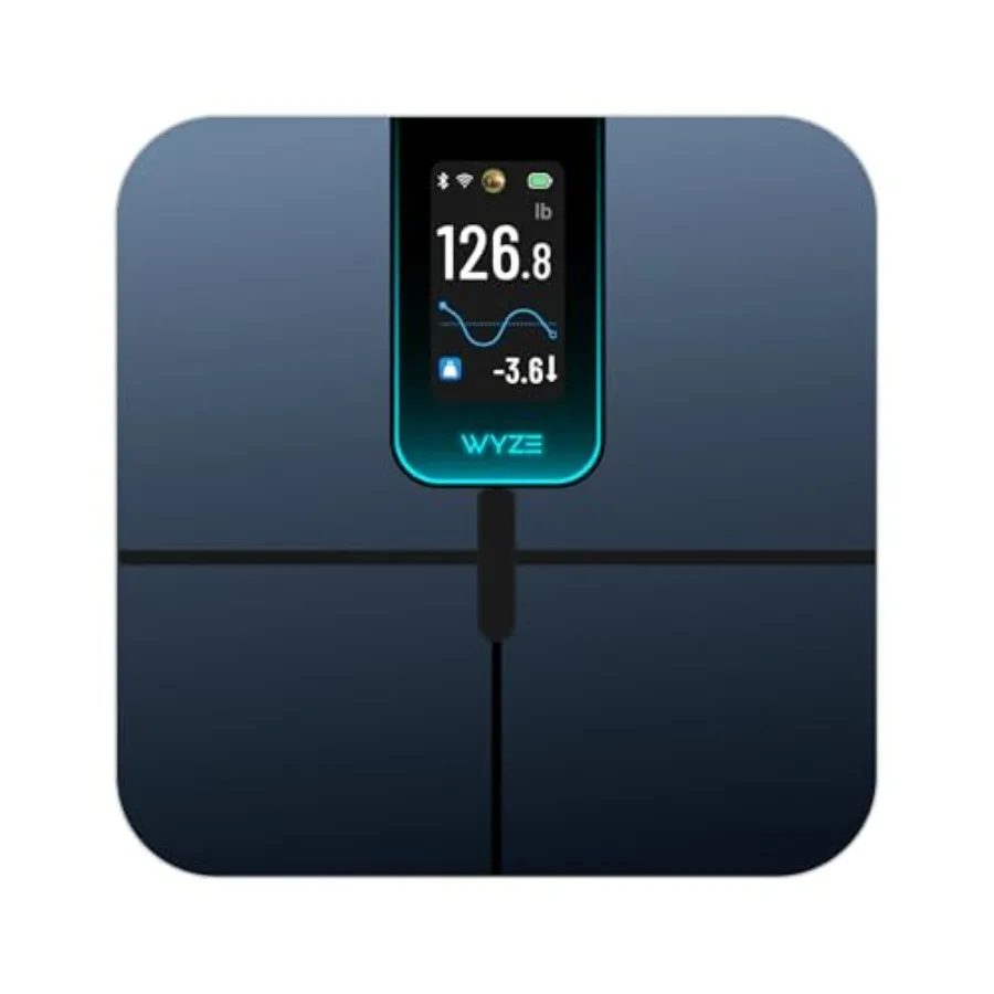 

Ultra Smart Scale with 4.3" Color Display - Digital Scale for Body Weight BMI Muscle Mass Heart Rate Monitor Wi-Fi and Bluetoot