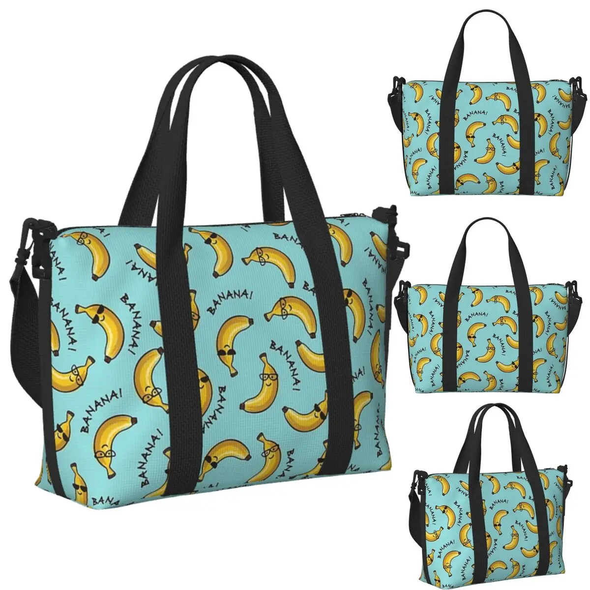 

Custom I Am A Cool Banana Pattern Beach Travel Bag Large Capacity Tote Bags for Gym Yoga Women Shopping Duffle Shoulder Bag