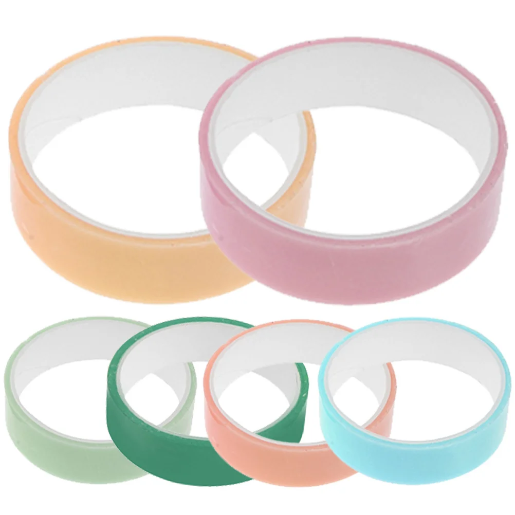 6 لفات من شريط الكرة اللزج الملون، أشرطة لاصقة لتخفيف التوتر، لعبة فيدجيت كرافت، مريحة ومحمولة للأطفال والكبار