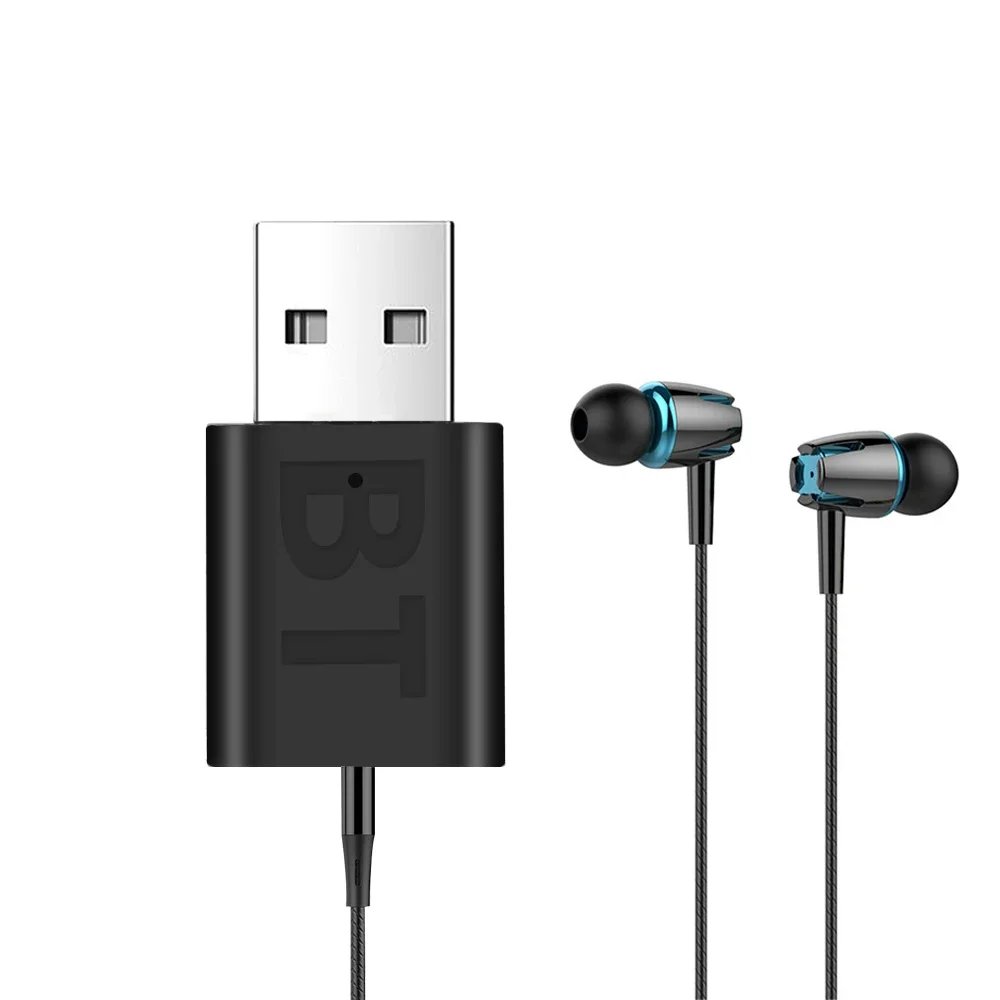 บลูทูธ 5.0 เครื่องรับสัญญาณชุดอุปกรณ์ติดรถยนต์ 3.5 มม.3.5 แจ็คAUXออโต้สเตอริโอUSB Dongleอะแดปเตอร์ไร้สายสําหรับรถยนต์เครื่องขยายเสียงลําโพง