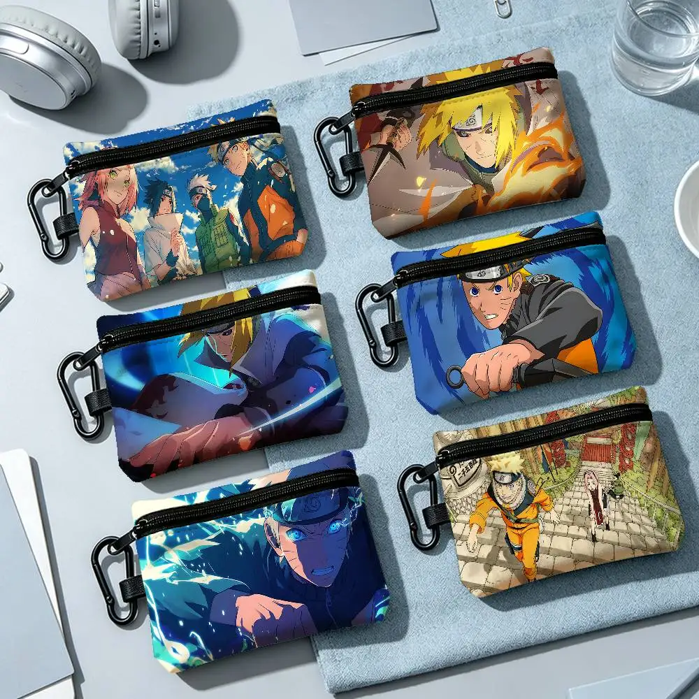 Anime Naruto Cool Fashion Wear-resistant Oxford Cloth Coin Purse Portable Backpack Hanging Card Storage Bag